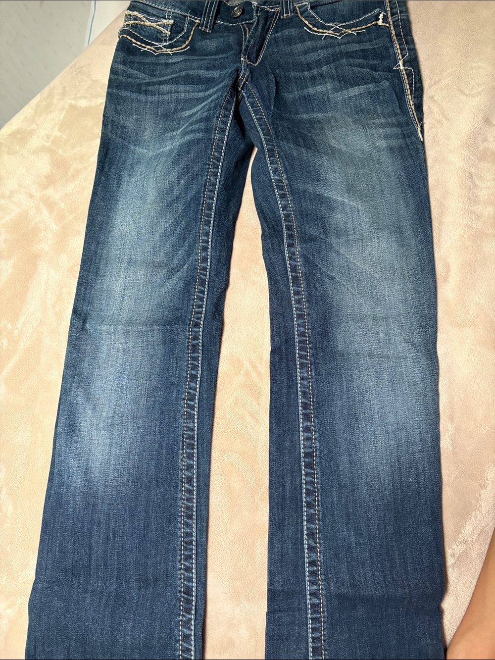 Ariat Dark Blue Bootcut Jeans with Embroidered Pocket - Picture 4 of 4